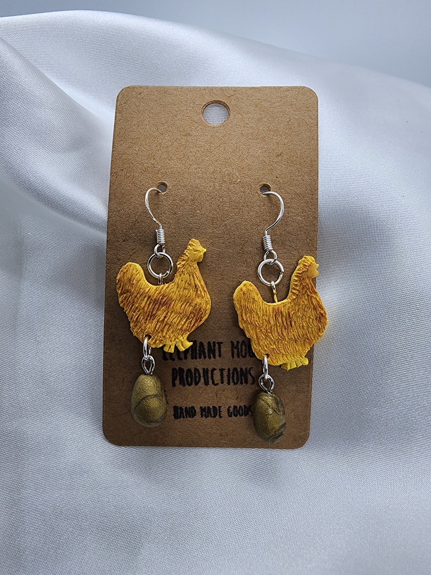 Chicken & Golden Egg Earrings