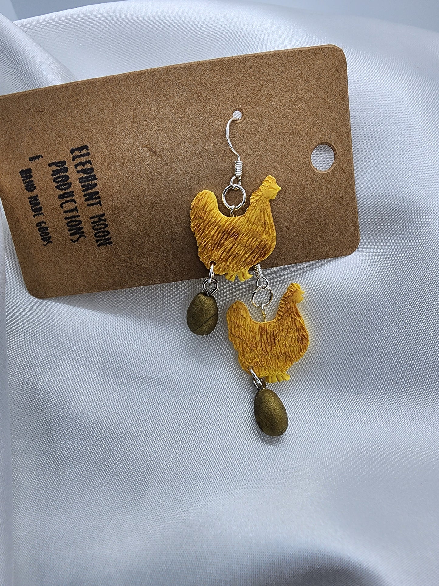 Chicken & Golden Egg Earrings