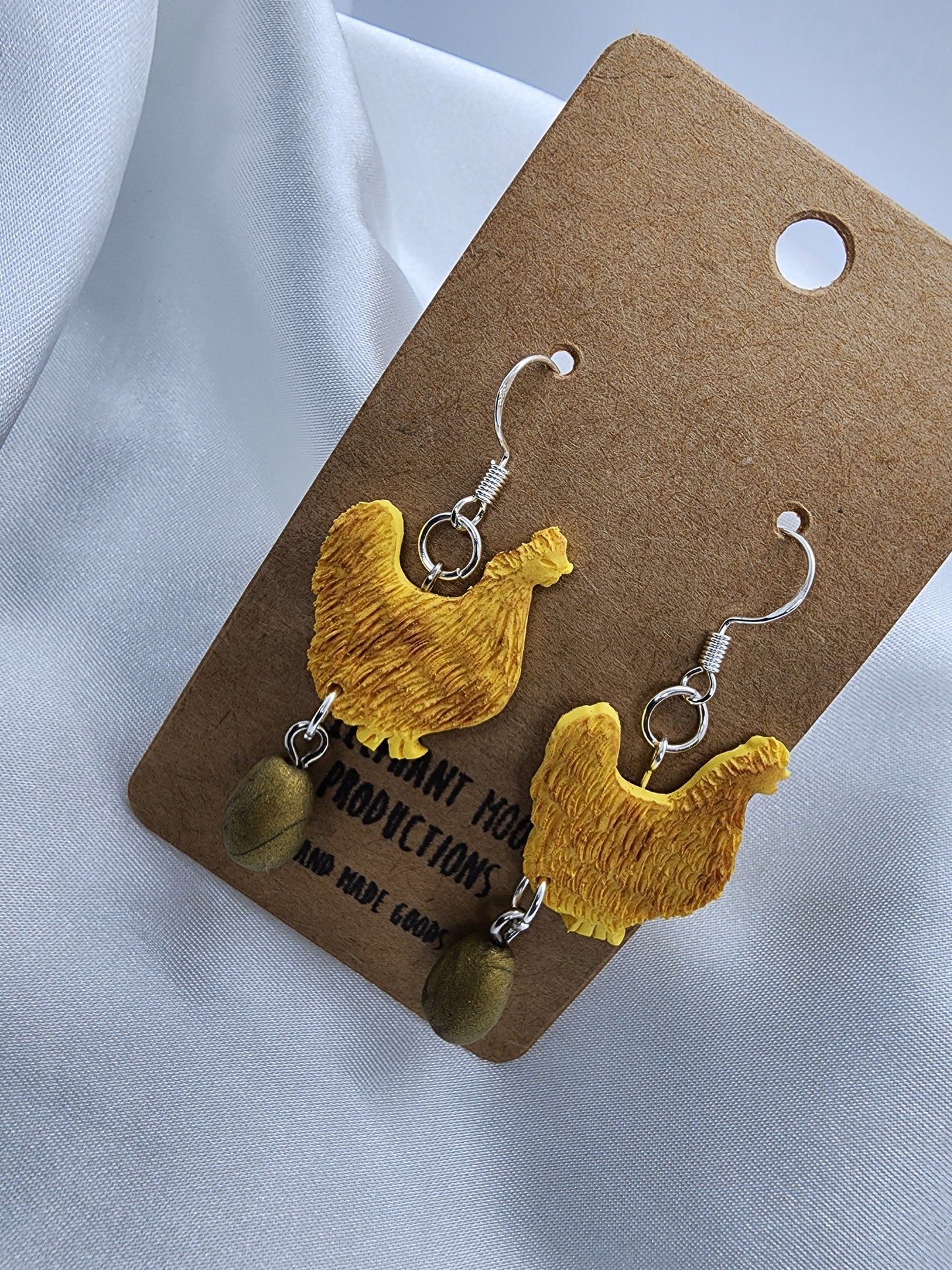 Chicken & Golden Egg Earrings