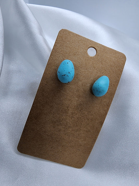 Robin Egg Stud Clay Earrings
