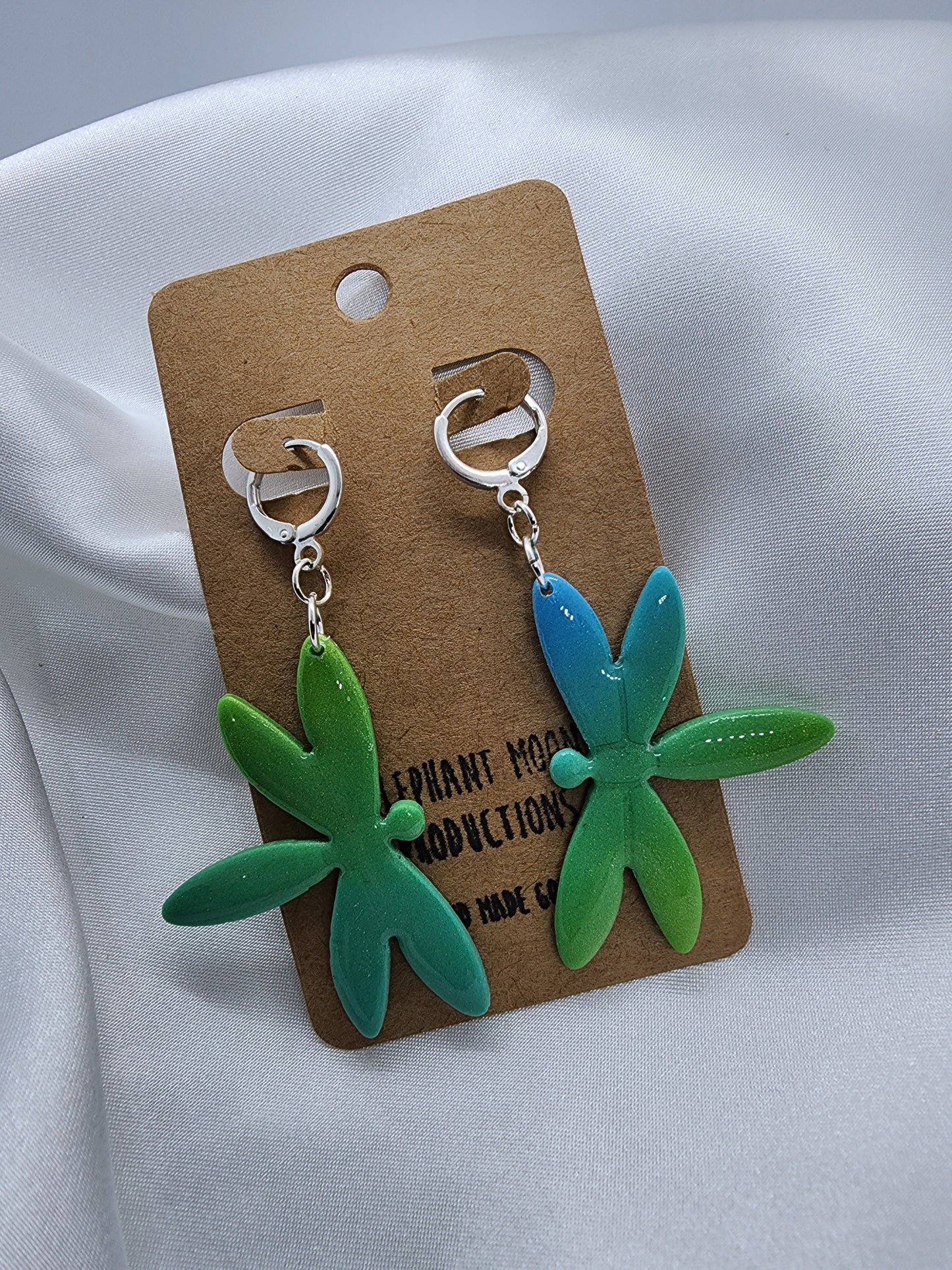 Dragonfly Polymer Clay Leverback Earrings