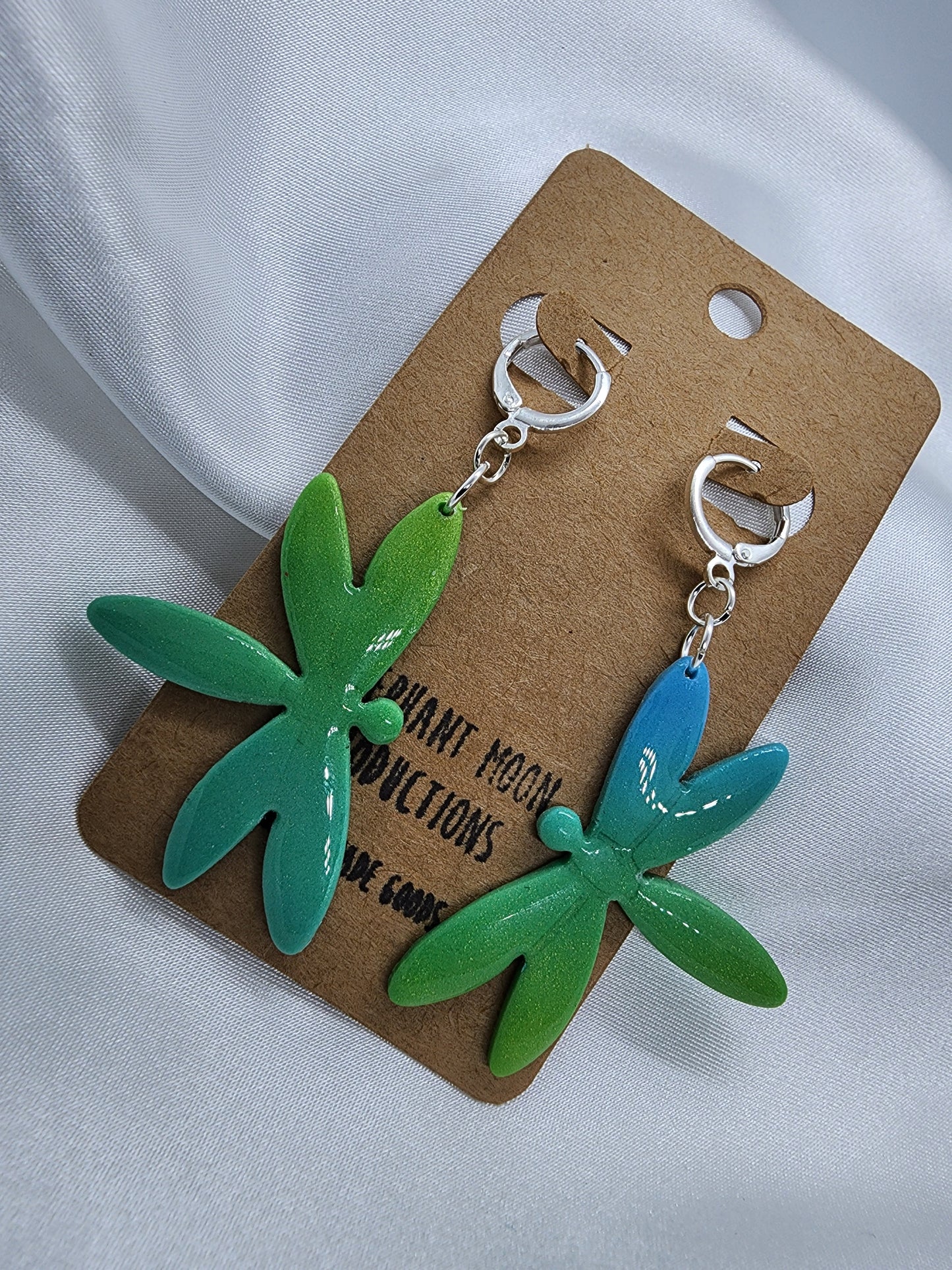 Dragonfly Polymer Clay Leverback Earrings