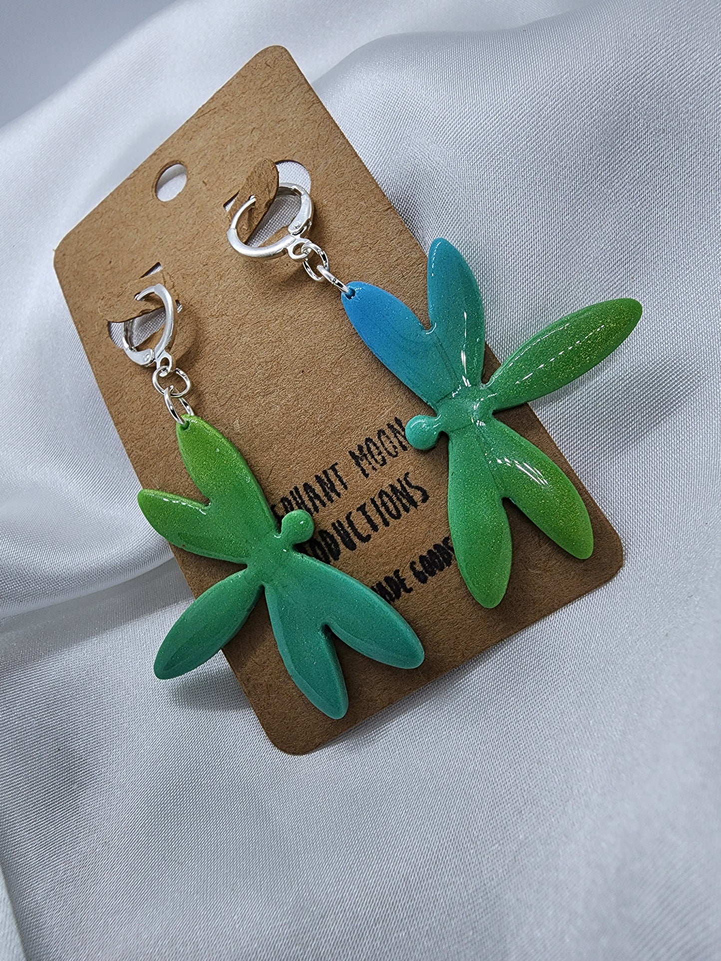 Dragonfly Polymer Clay Leverback Earrings
