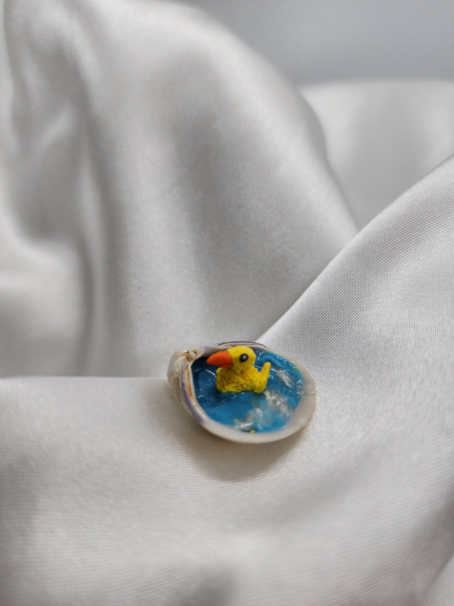Ugly Duckling inside a Seashell Tiny Sculpture